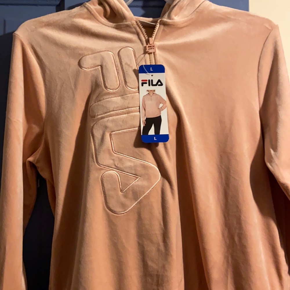 Misty Rose Fila Hoodie